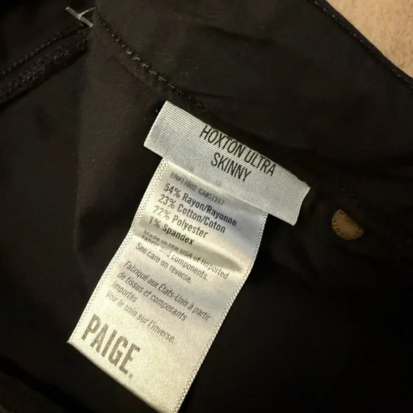PAIGE Hoxton Ultra Skinny Pants Black Women’s Size 26 Made in USA - Picture 6 of 6